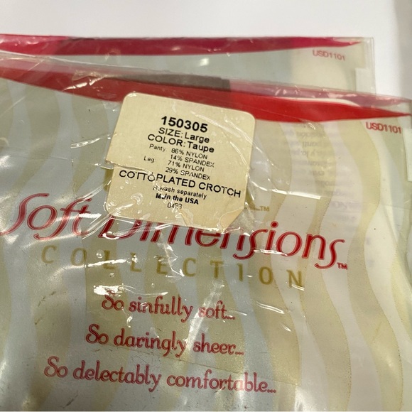 Silkies Nylons size Large Navy Blue & Taupe - Lot of 3 - Vintage - Made in USA - Picture 7 of 9